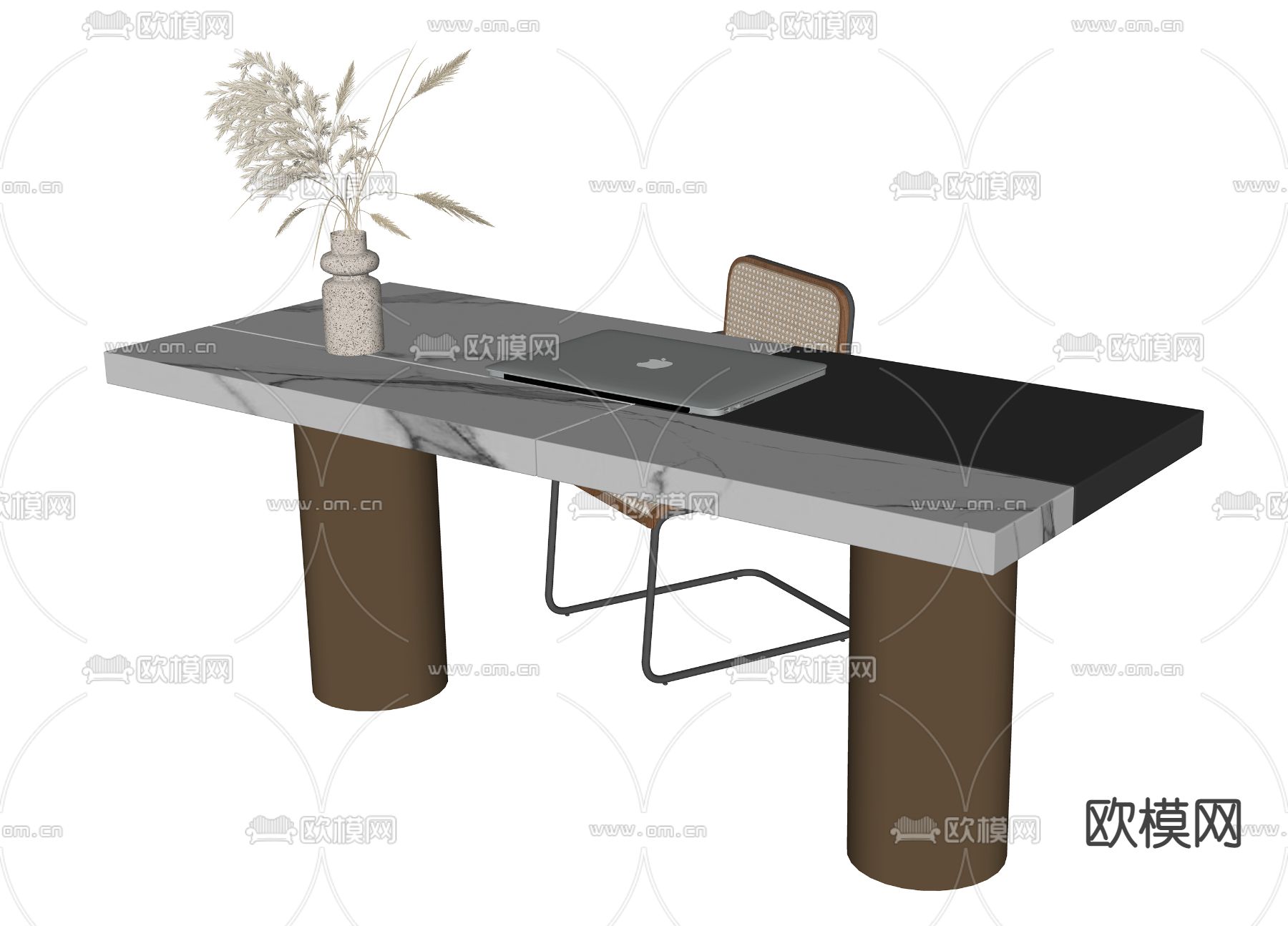 现代书桌椅su模型下载（渲染图2）