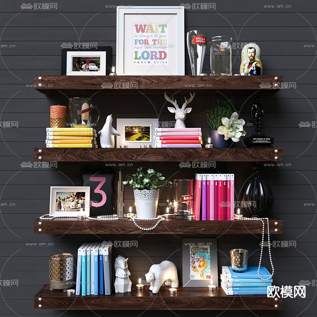 孟菲斯书籍雕塑相框摆件3d模型下载