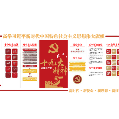  现代党政文化墙su模型 