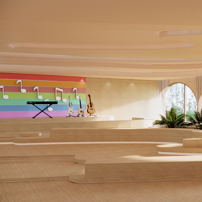  现代音乐教室su模型 