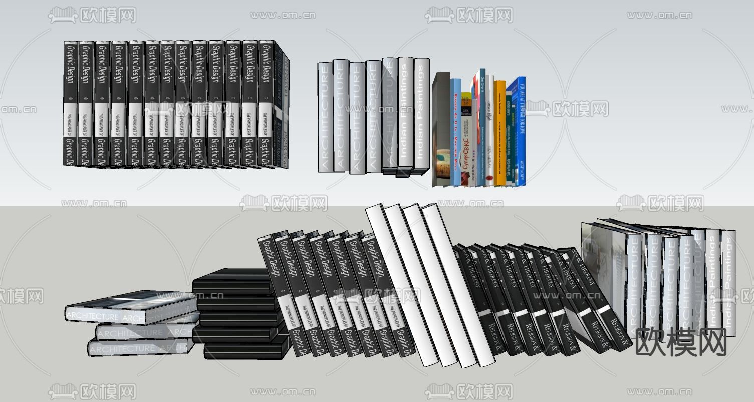 书籍su模型下载（渲染图1）
