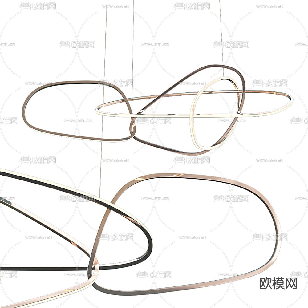 FLOS 圆环吊灯3d模型下载
