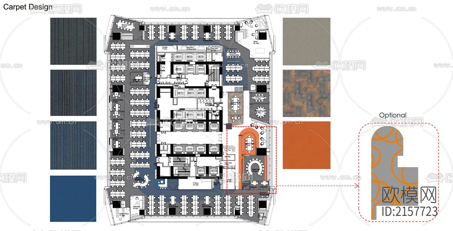 公司cad平面图下载（渲染图2）
