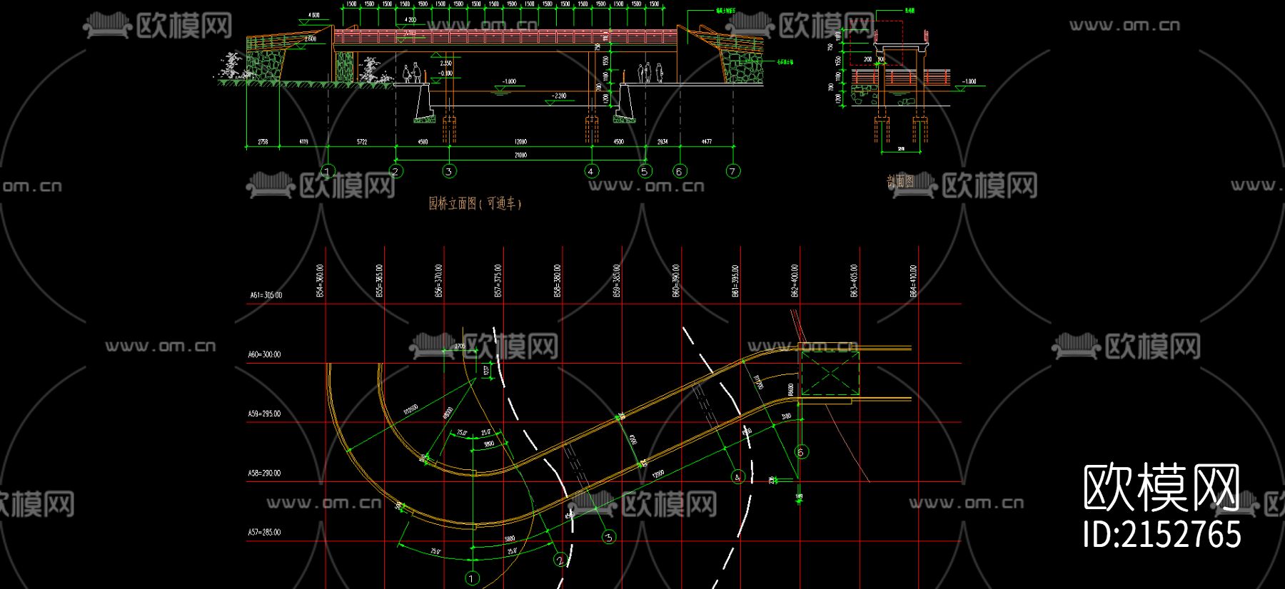 园桥节点大样图下载（渲染图2）