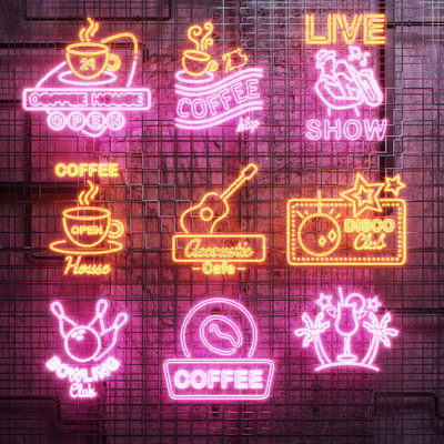  现代霓虹灯su模型 