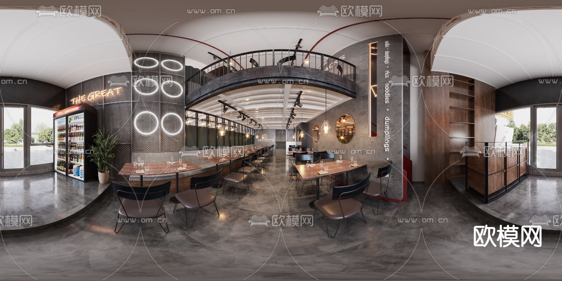 工业风烧烤店cr全景3d模型