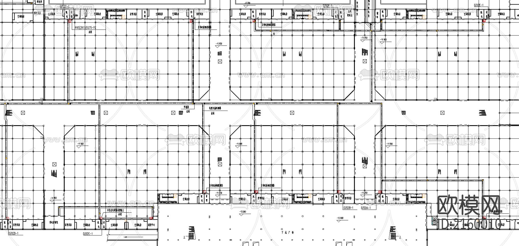某17万平大型商场消防cad施工图下载（渲染图1）