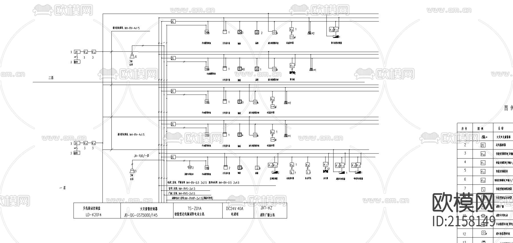 洗浴中心的消防联动及应急照明cad施工图下载（渲染图4）