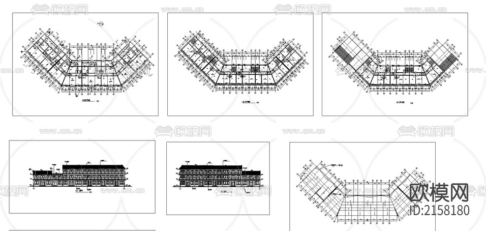 仿古街建筑cad施工圖下載(渲染圖1)