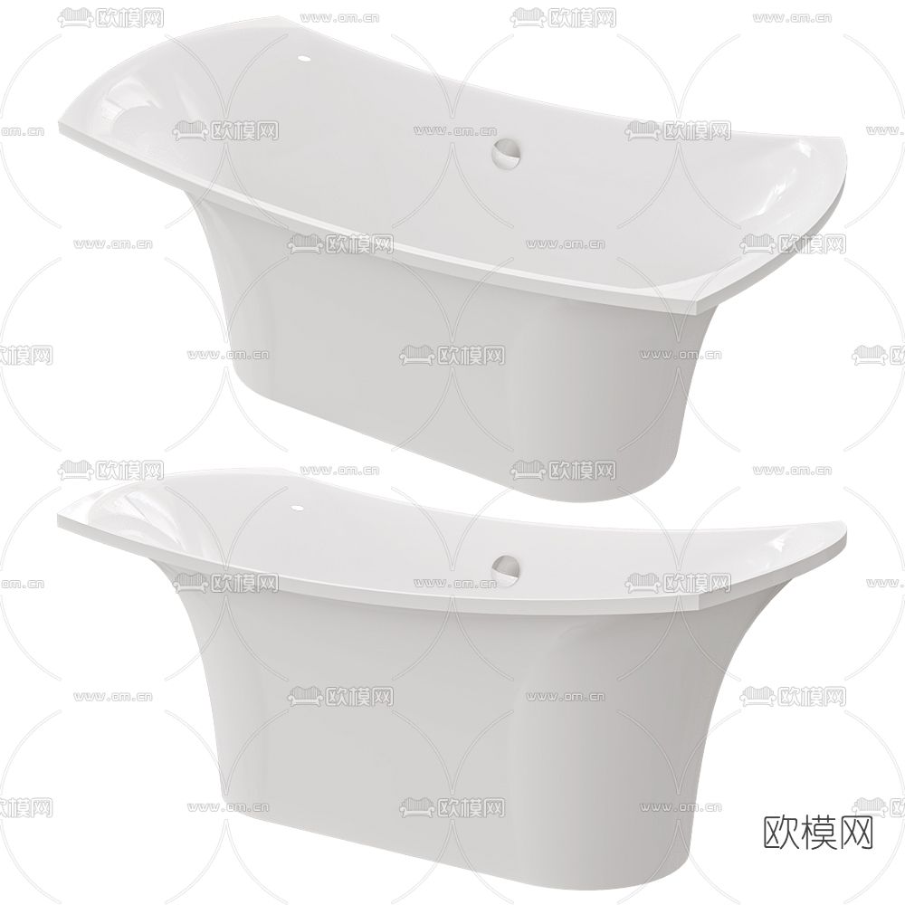 现代陶瓷浴缸3d模型下载