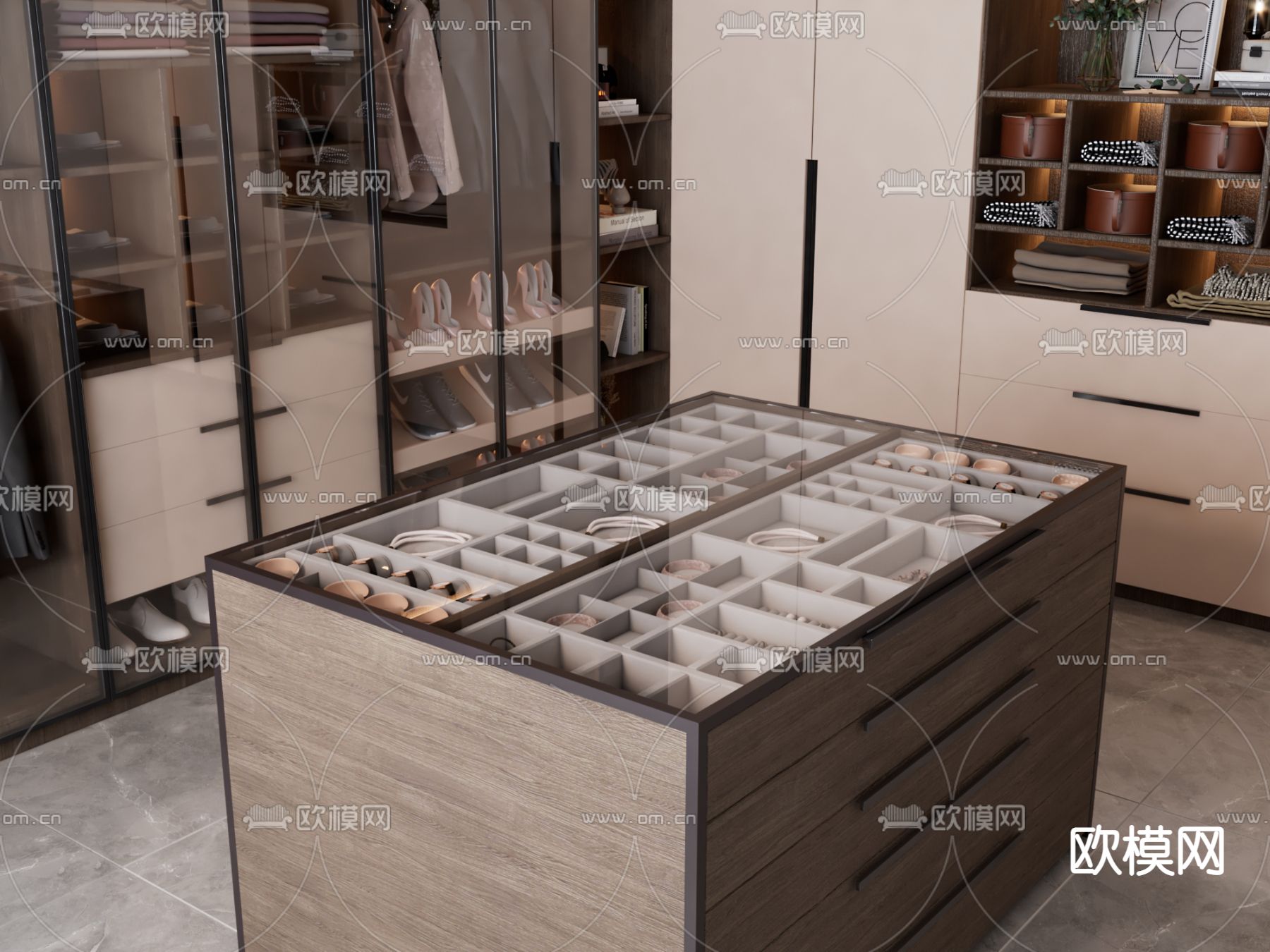 现代衣帽间3d模型