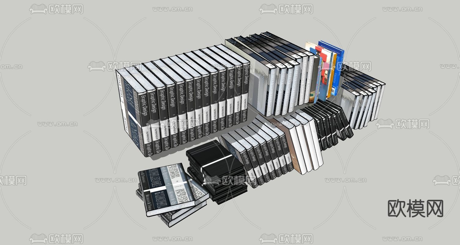 书籍su模型下载（渲染图2）