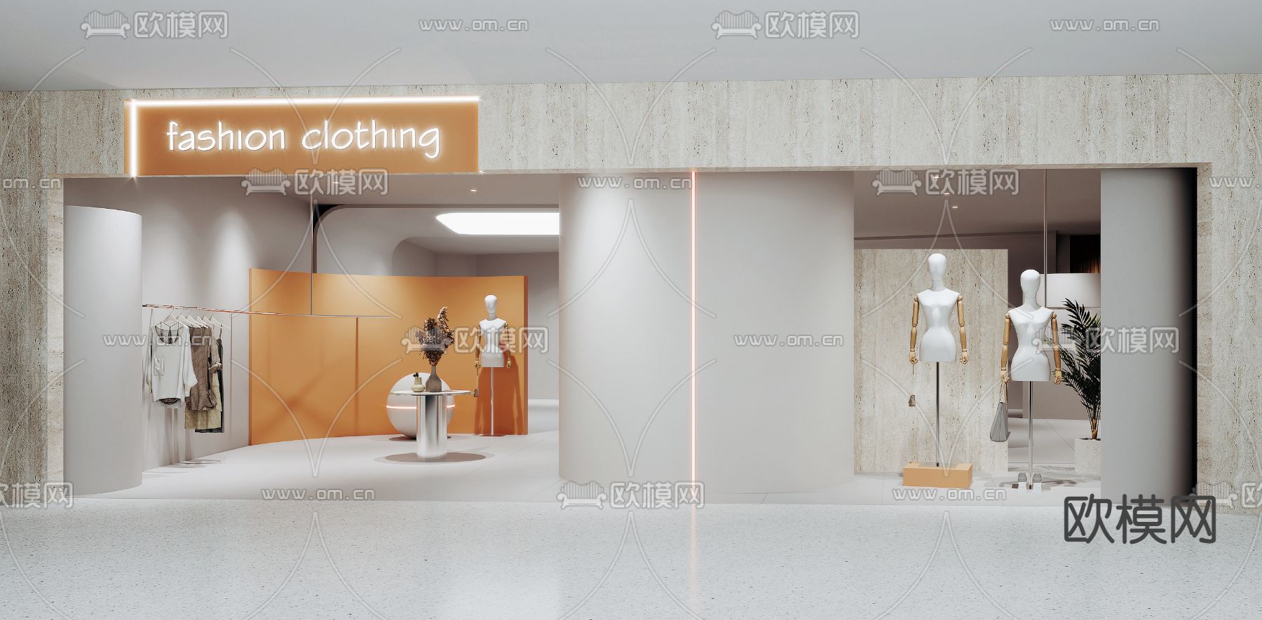 侘寂风服装店女装店3d模型