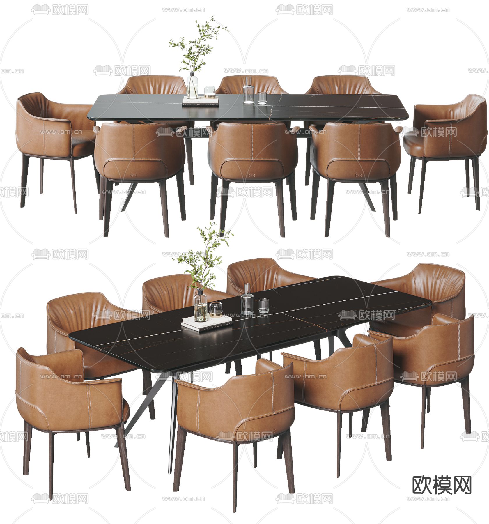 Poltrona Frau 餐桌椅3d模型下载