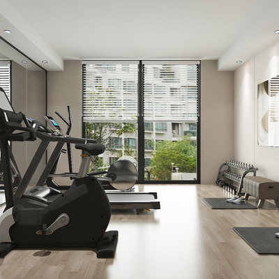  现代健身房su模型 