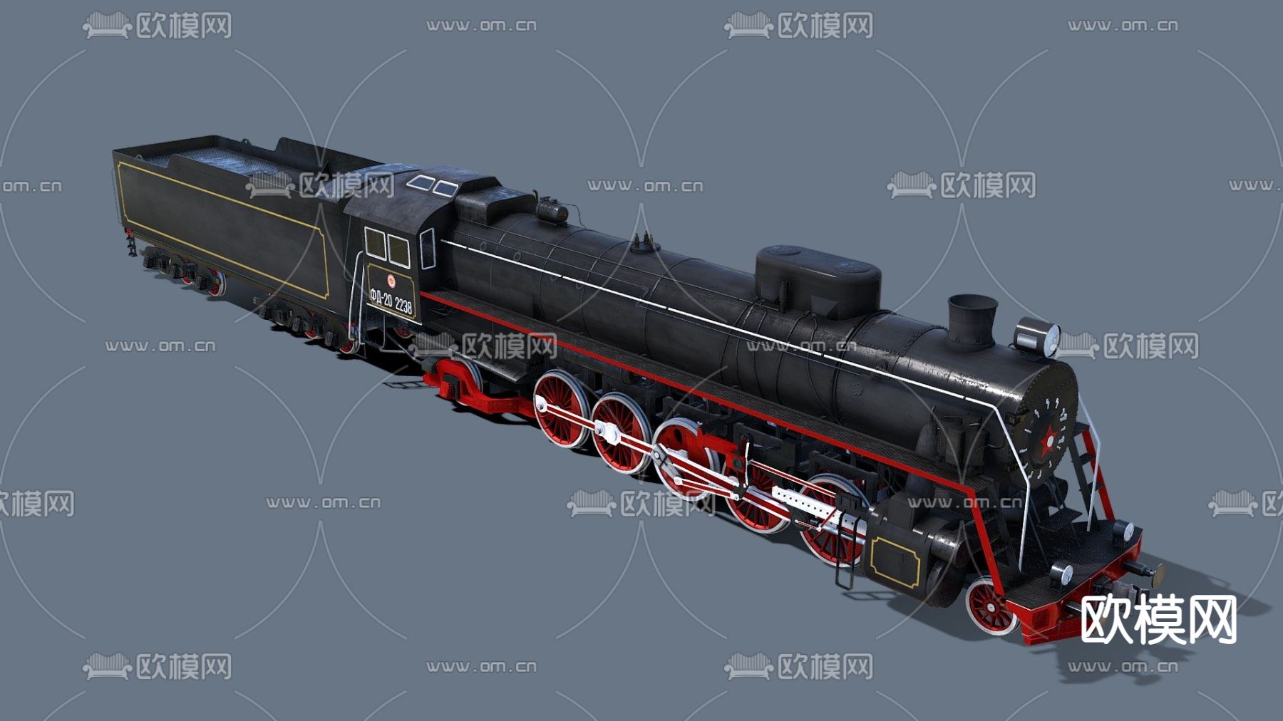 工业风火车3d模型下载