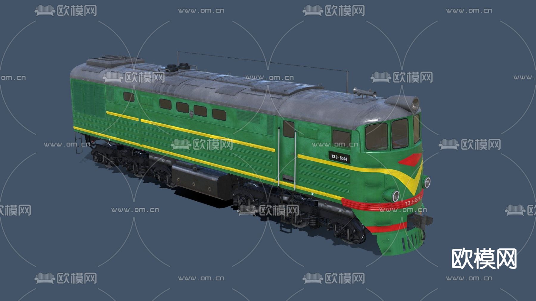 工业风火车3d模型下载