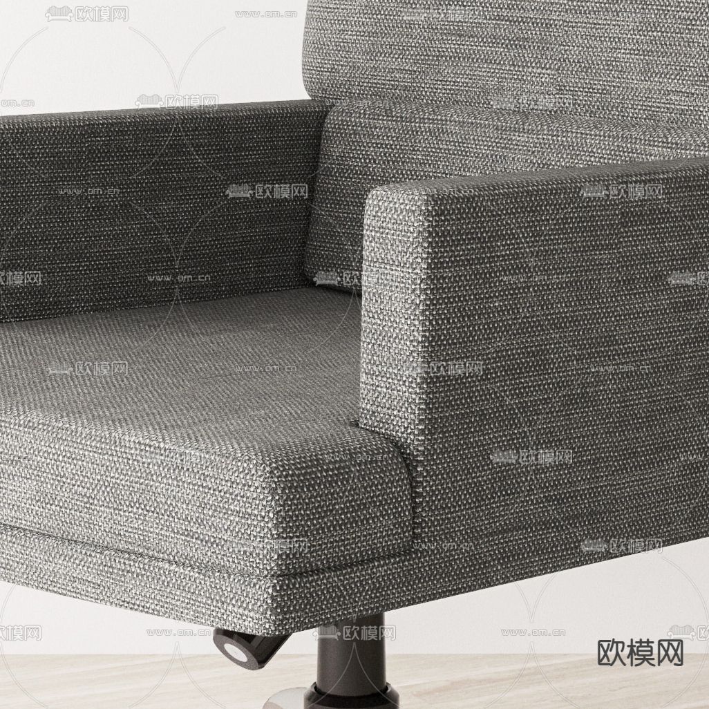 现代布艺办公椅班前椅3d模型下载（渲染图2）
