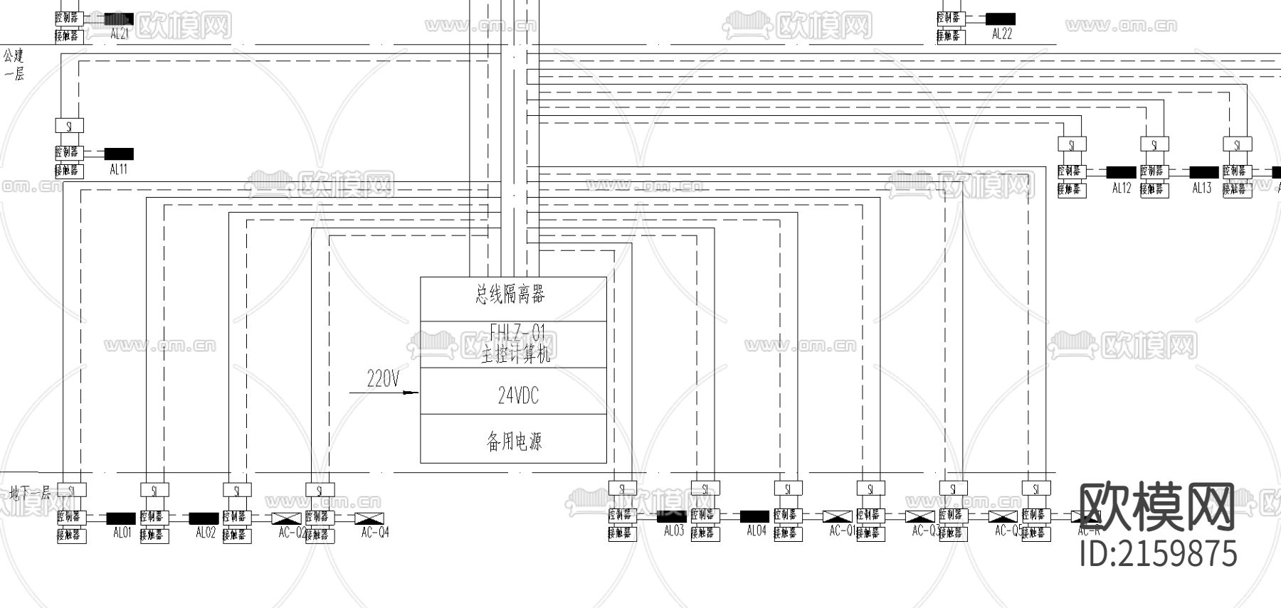 漏电报警系统图节点大样下载（渲染图1）