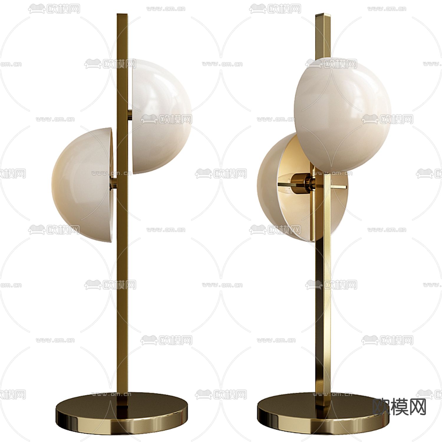 现代金属半圆形台灯3d模型下载