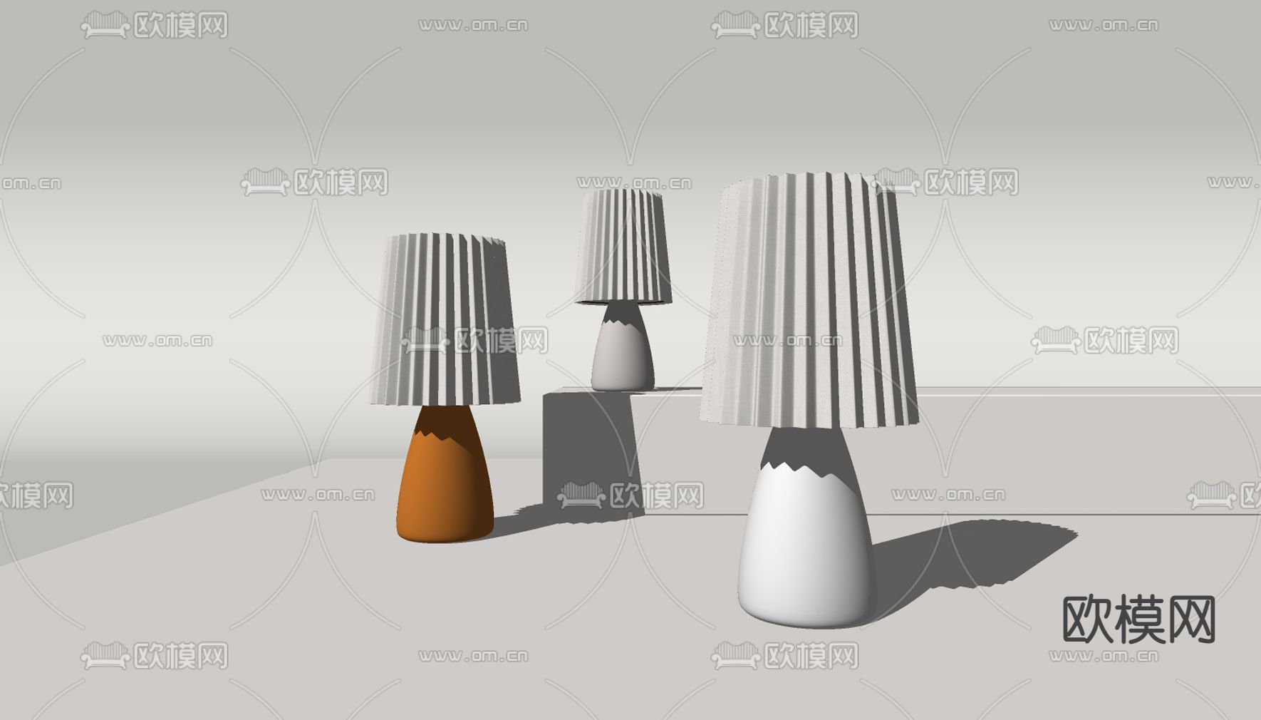 现代台灯su模型