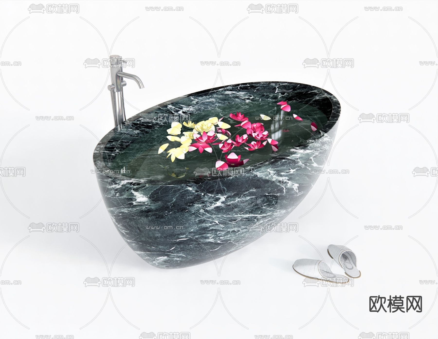 现代浴缸su模型下载（渲染图1）