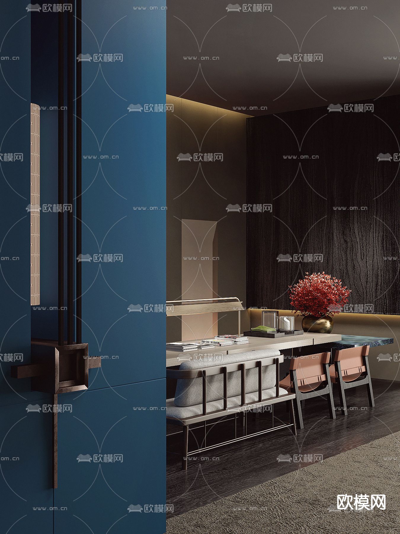 郑中设计 侘寂售楼处洽谈区3d模型