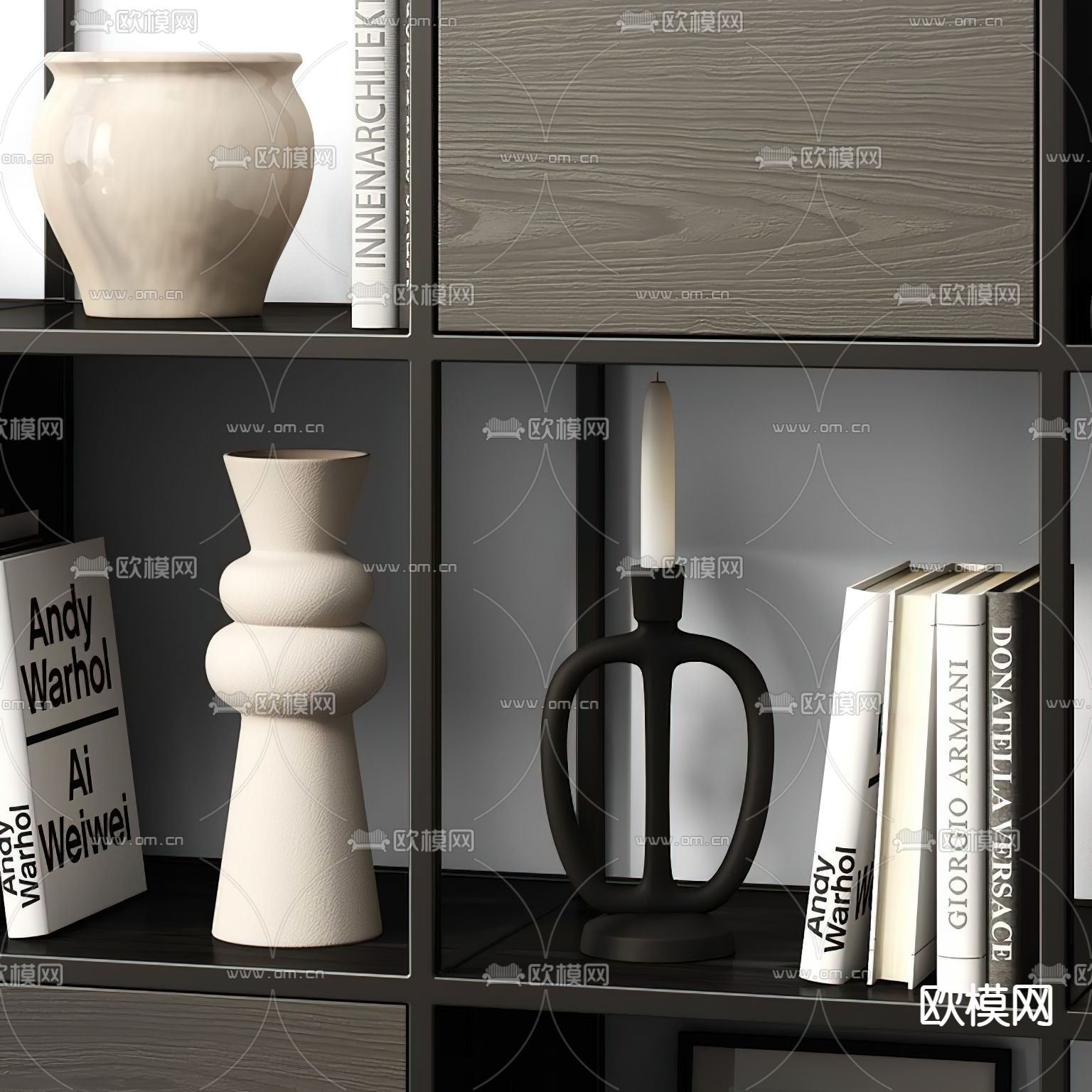 工业风黑色装饰架3d模型下载（渲染图3）