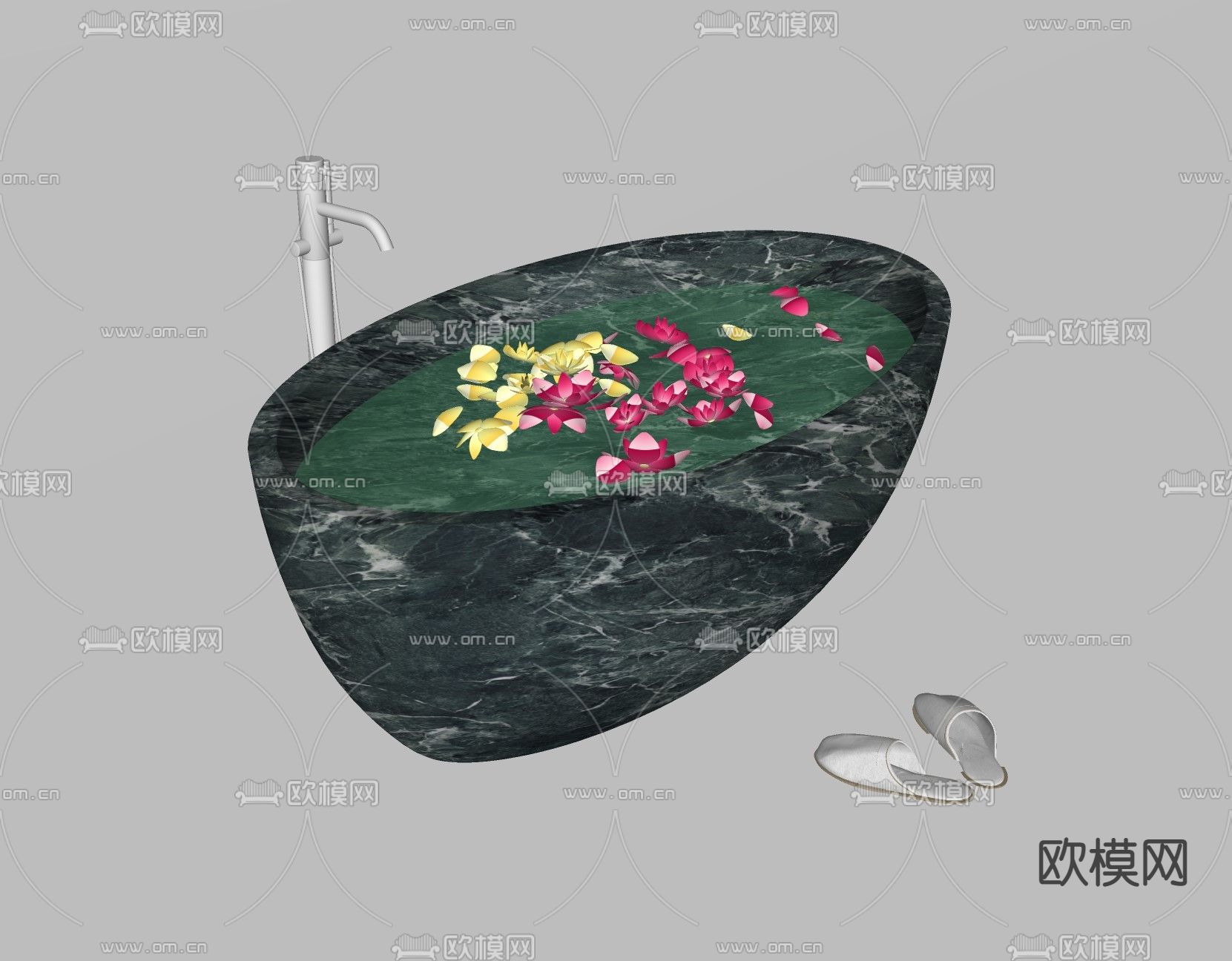 现代浴缸su模型下载（渲染图2）
