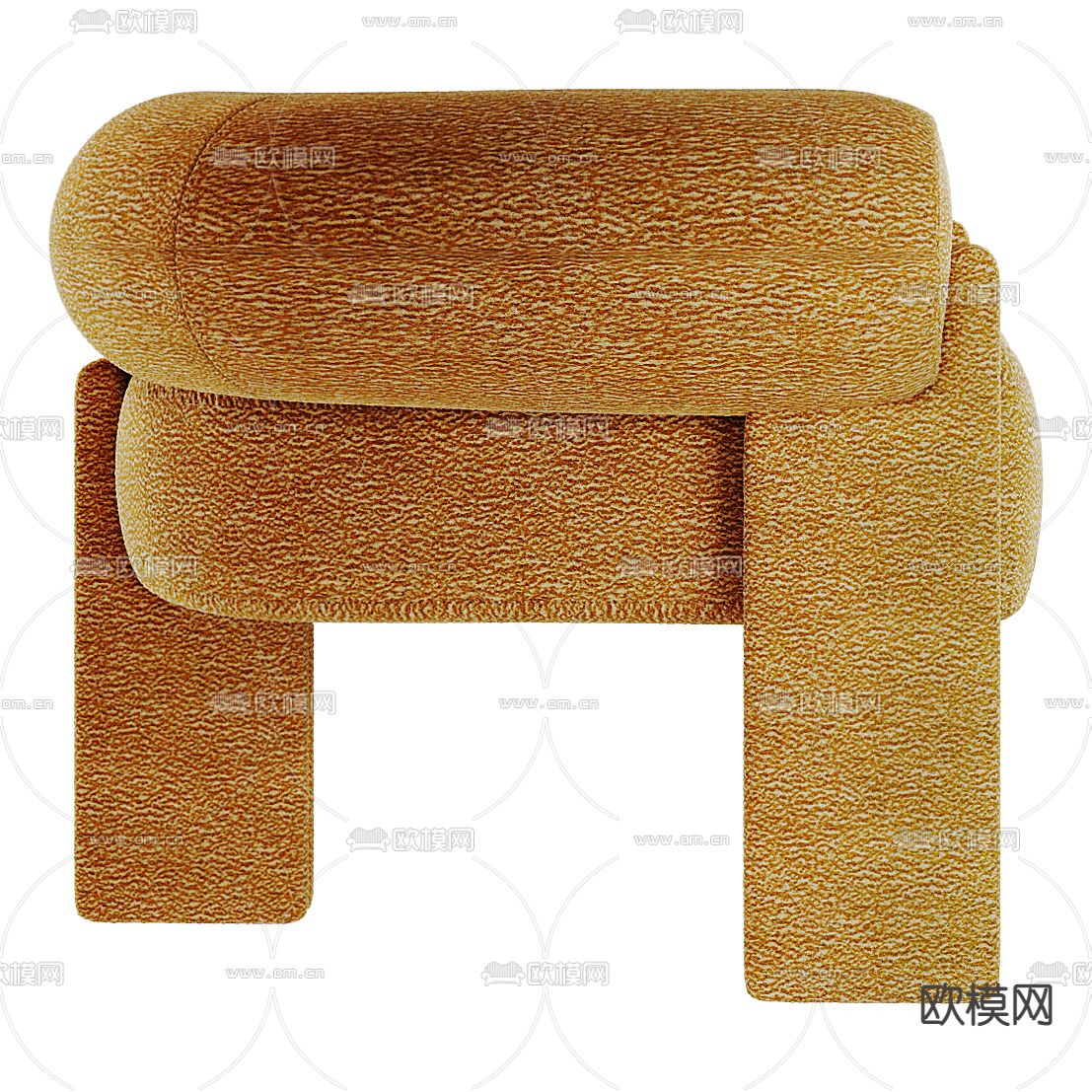 现代克莱因蓝单人沙发椅3d模型下载（渲染图3）