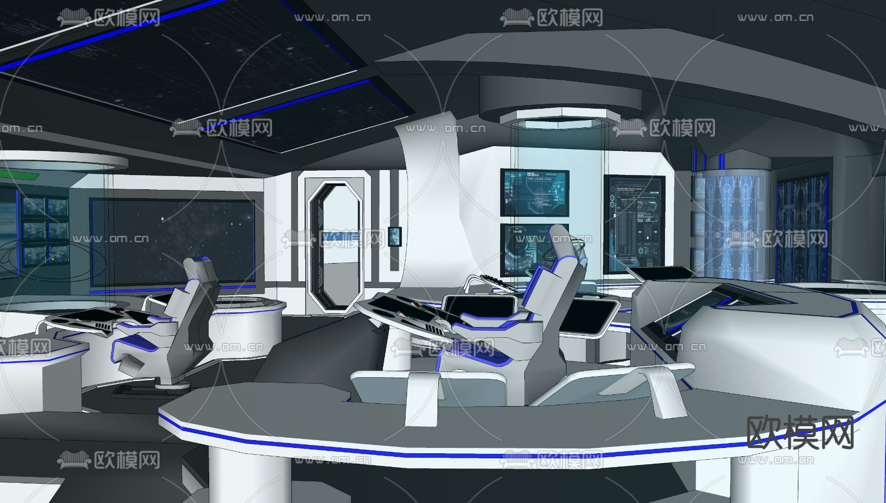 现代科幻科技展厅su模型下载（渲染图3）