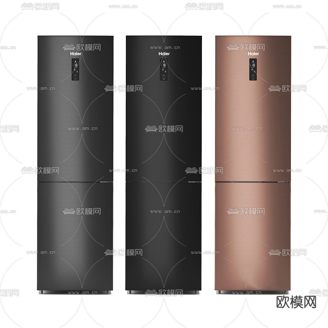海尔单开冰箱3d模型下载（渲染图2）