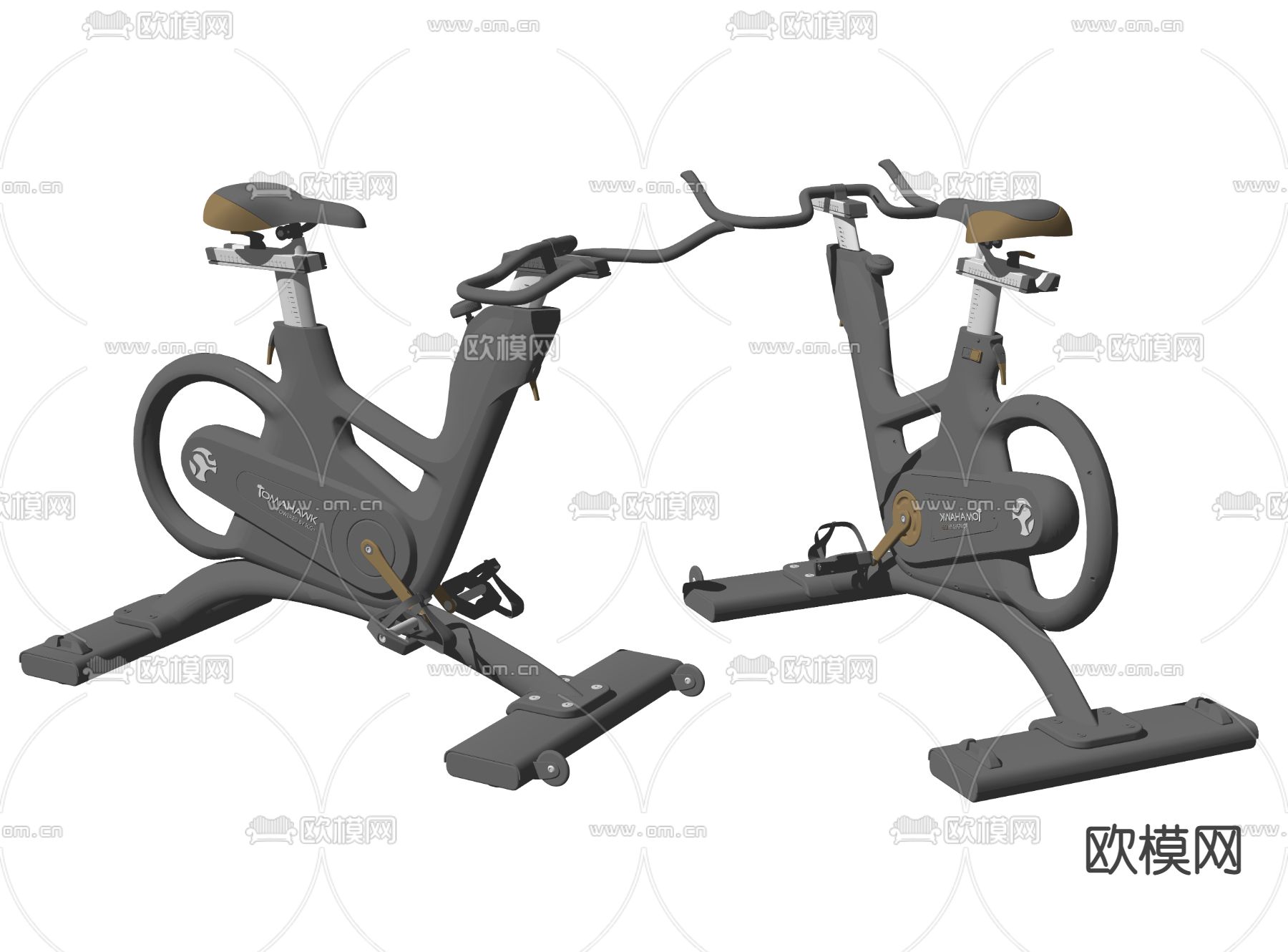 现代踏步机su模型下载（渲染图2）