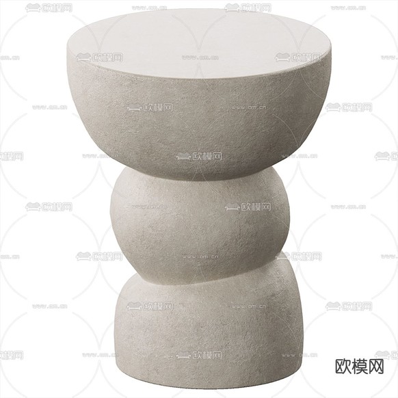 侘寂风边几角几3d模型下载