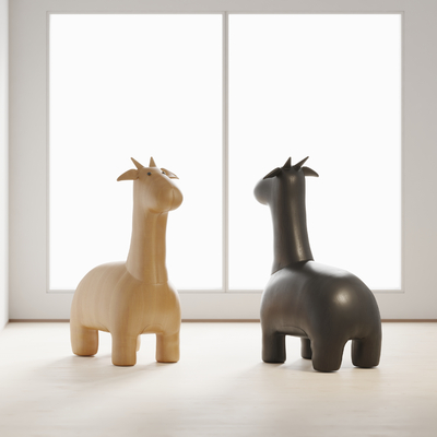  现代木马儿童椅su模型 