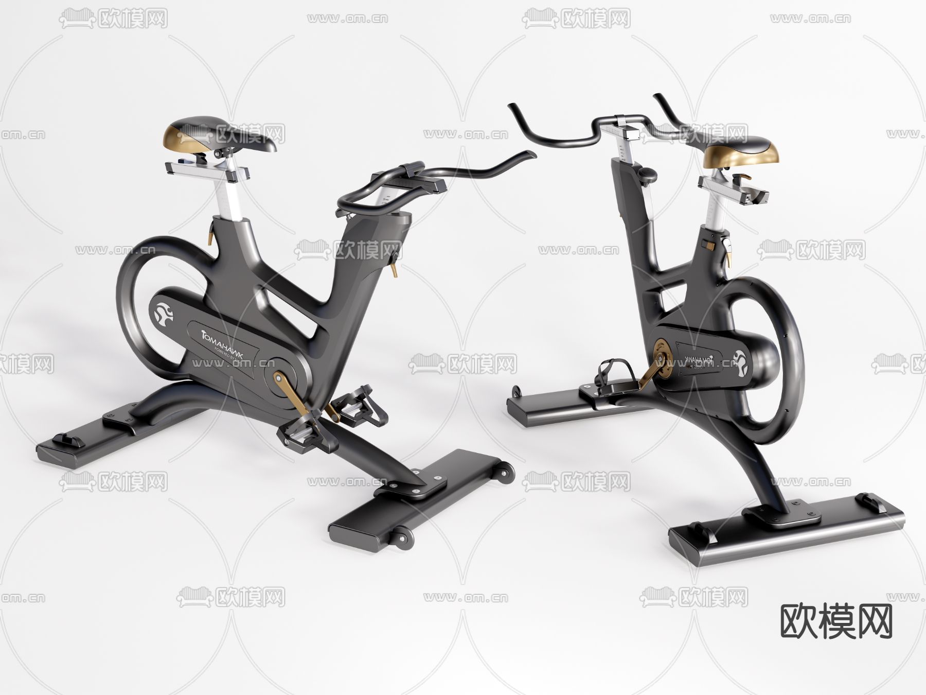 现代踏步机su模型下载（渲染图1）