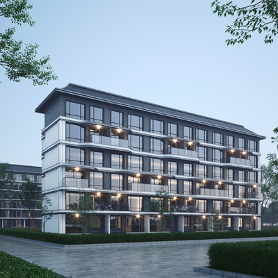 多层住宅建筑外观3d模型