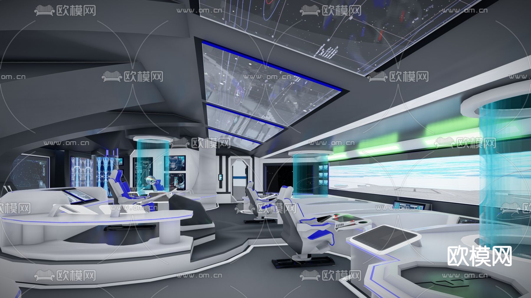 现代科幻科技展厅su模型下载（渲染图4）