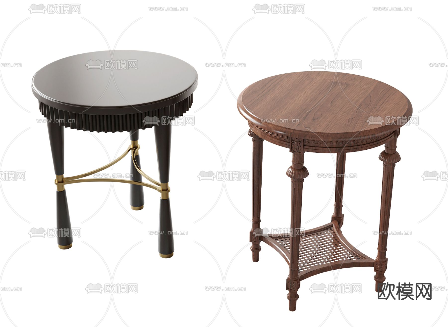 美式边几角几su模型下载（渲染图1）