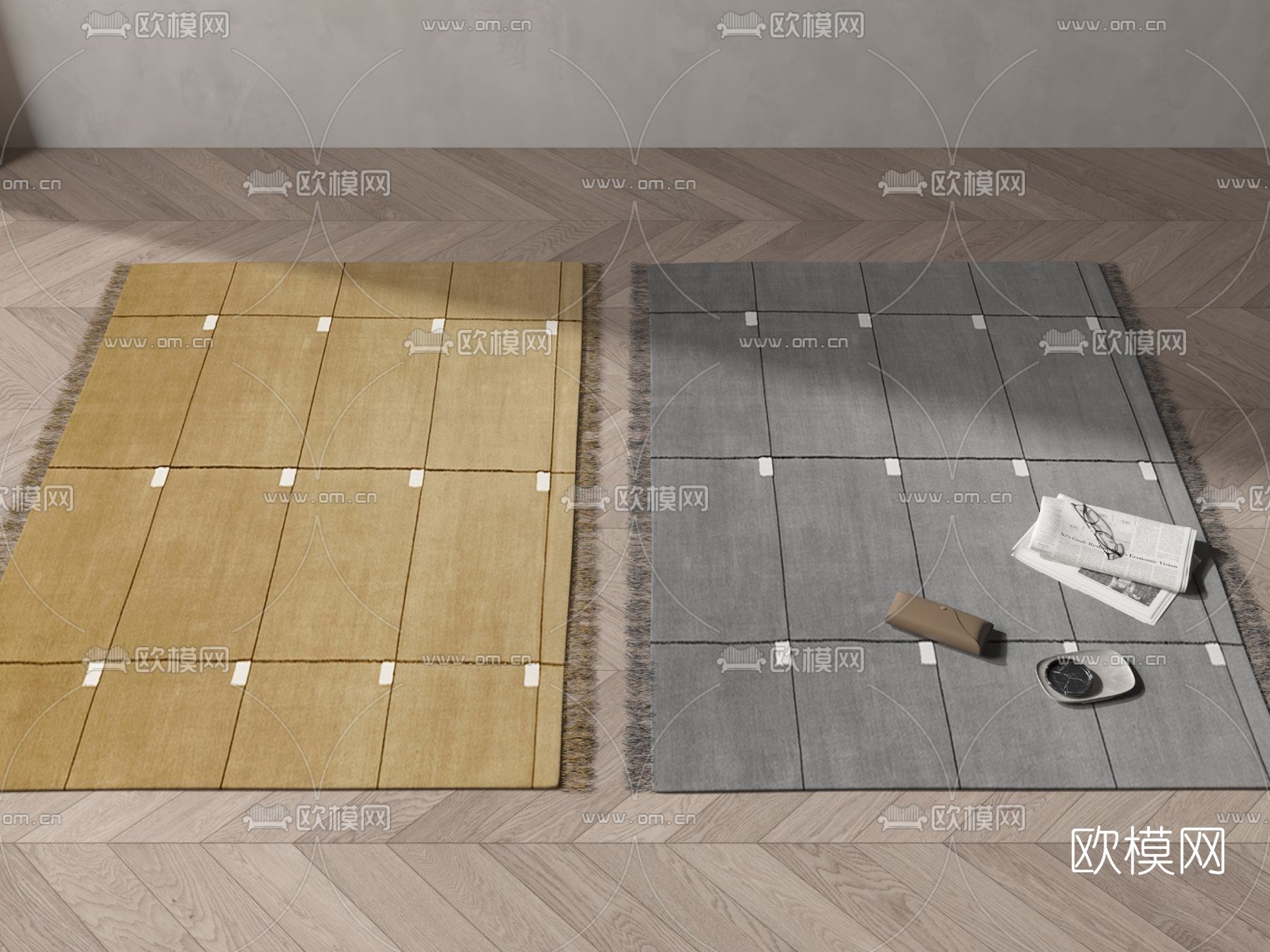 现代地毯3d模型下载