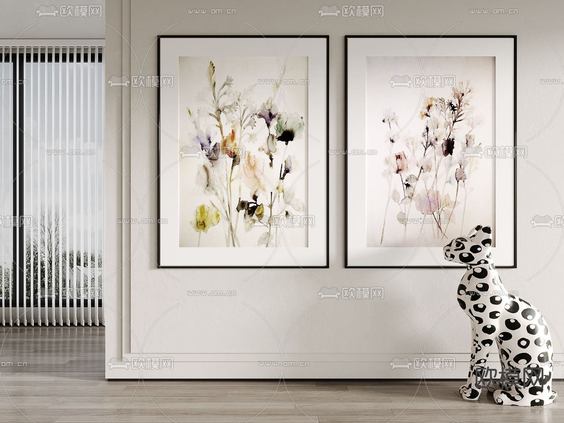 现代装饰画挂画su模型