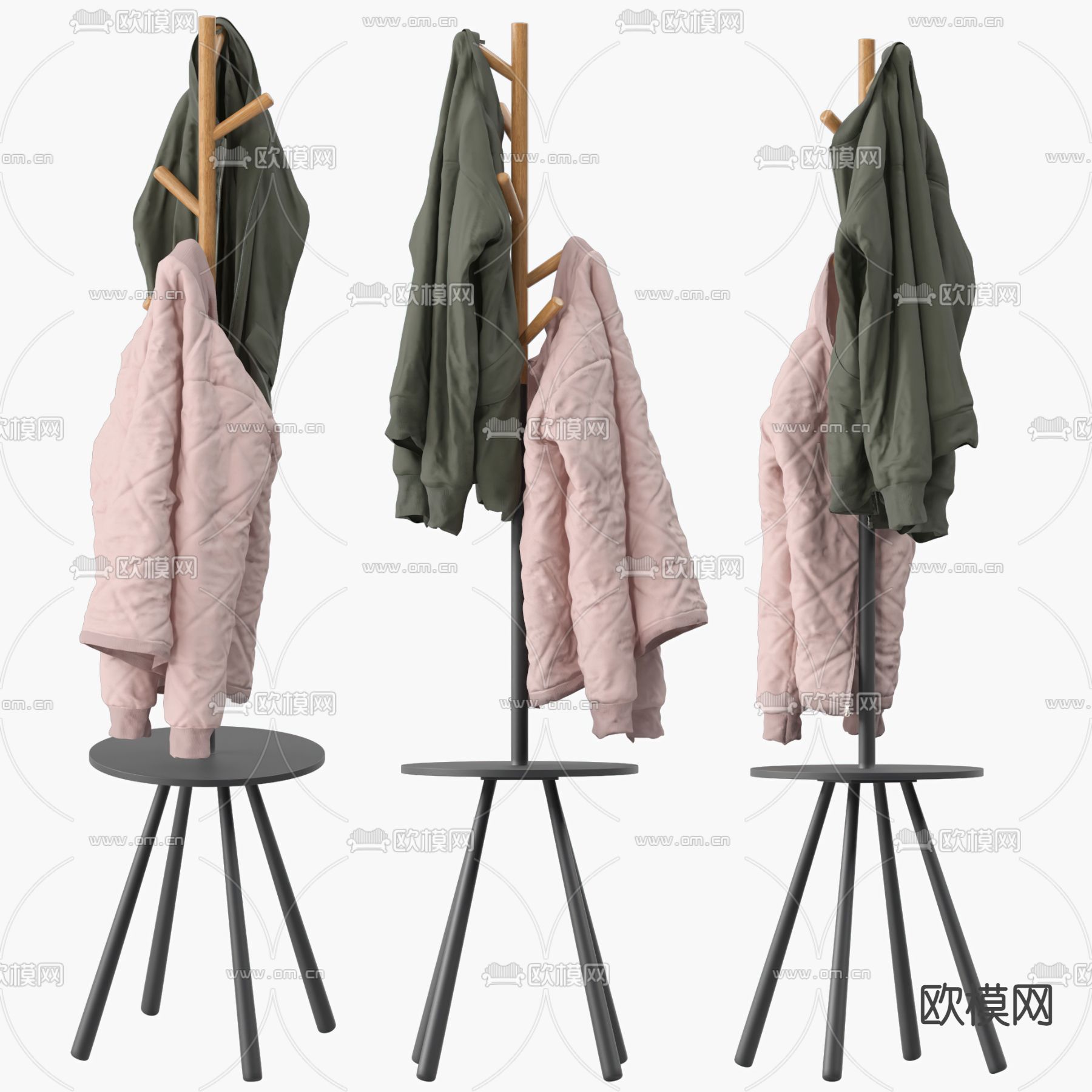 现代服装挂衣架3d模型下载（渲染图1）
