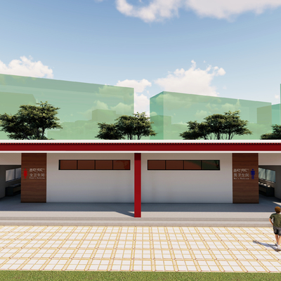  现代公共厕所su模型 