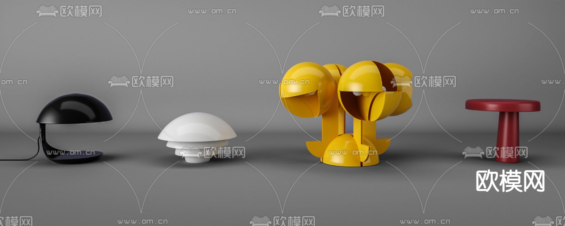 现代创意台灯3d模型下载（渲染图1）