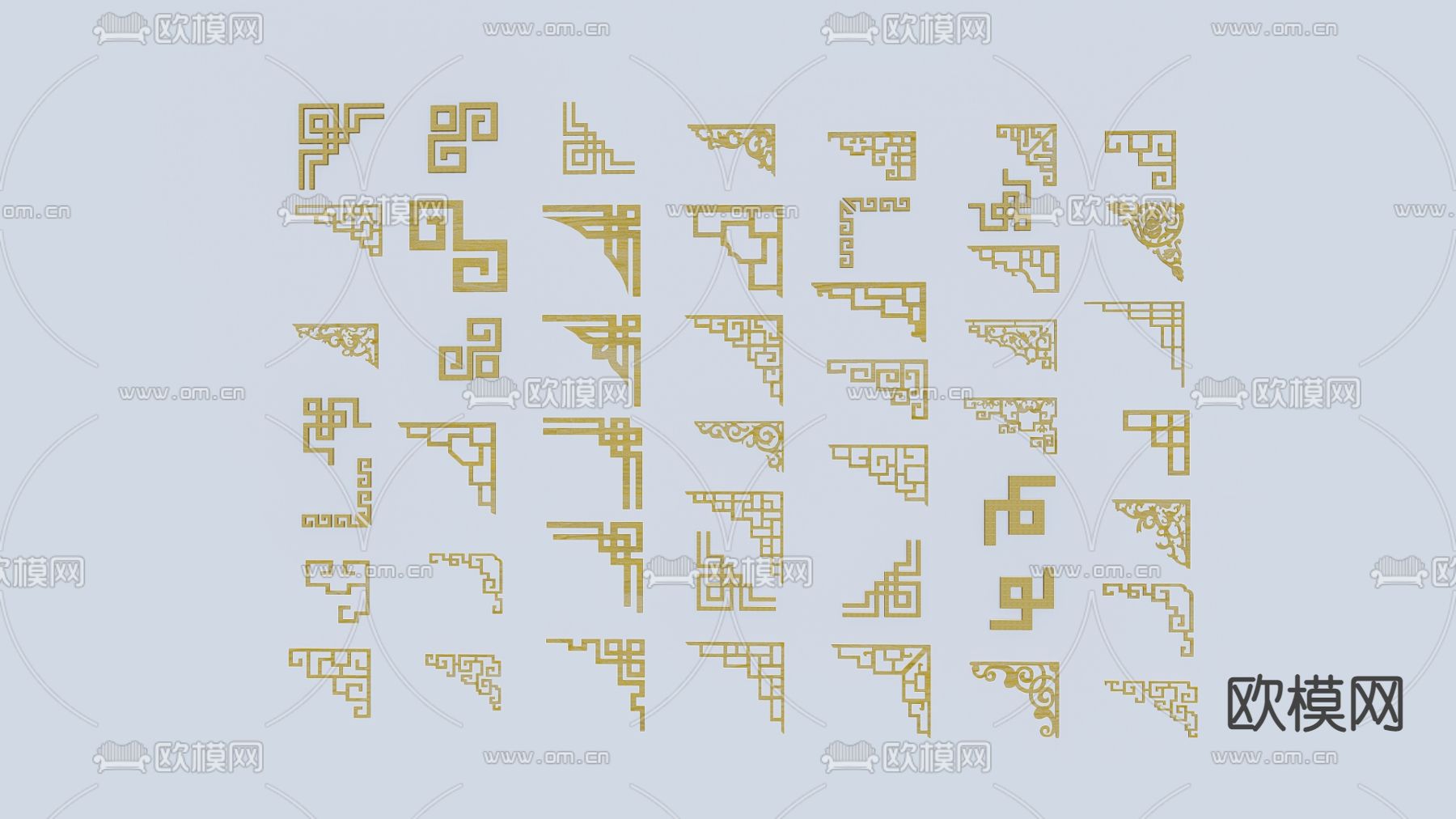 新中式角线雕花su模型下载（渲染图1）