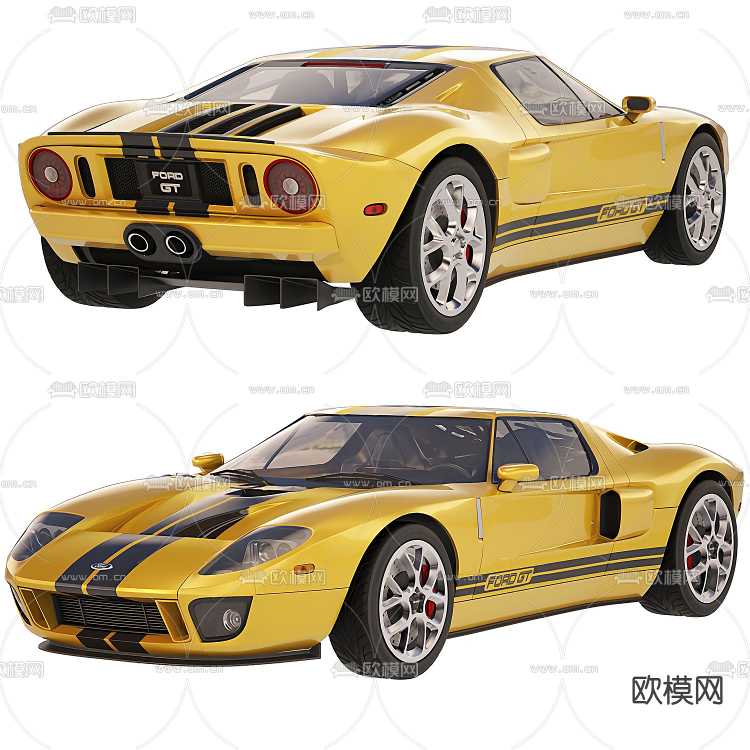 现代福特GT运动赛车3d模型下载（渲染图3）
