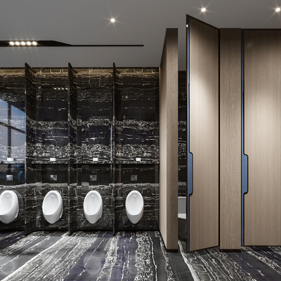 高级灰公共卫生间3d模型