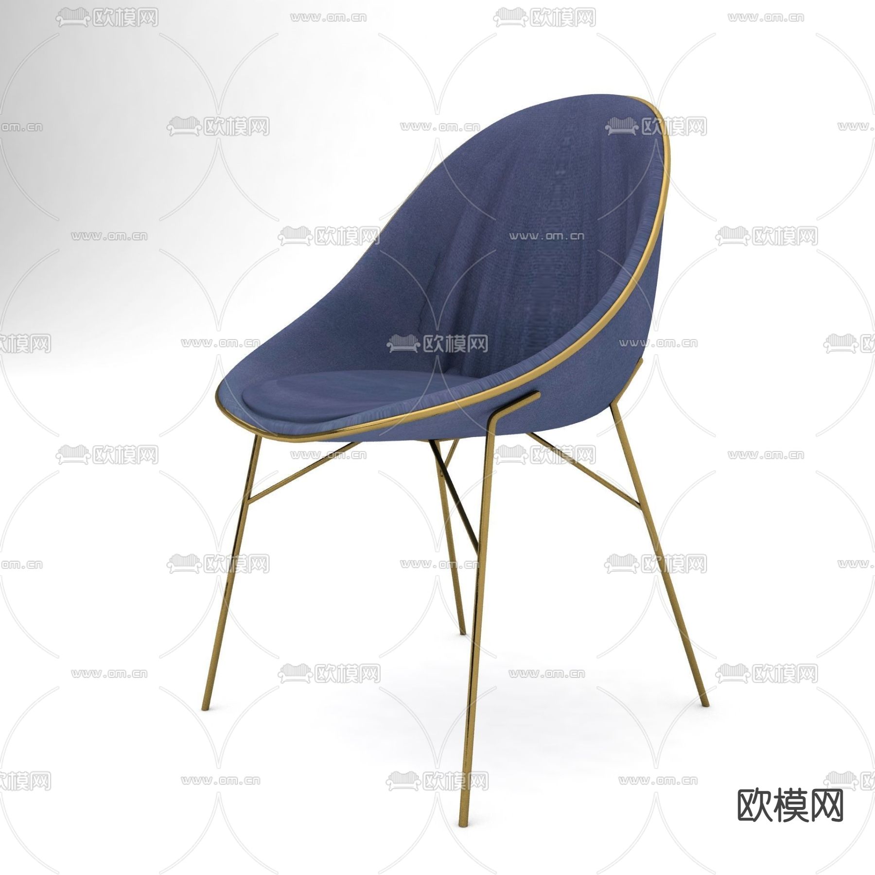 现代极简不锈钢布艺休闲椅免费3d模型下载_ID12000817_3dmax免费模型-欧模网