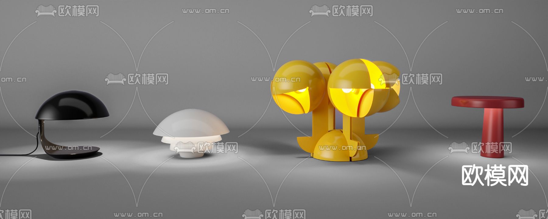 现代创意台灯3d模型下载（渲染图2）