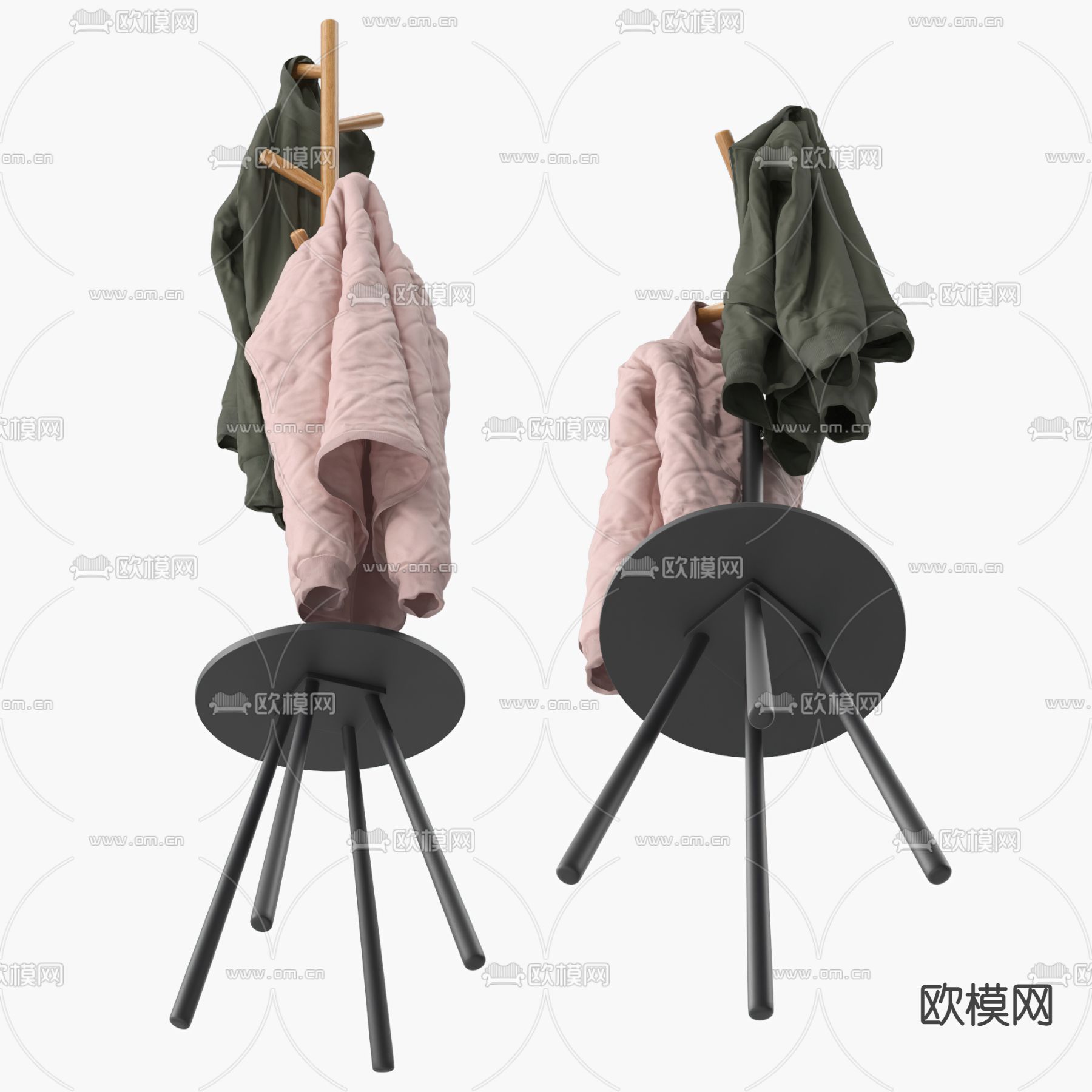 现代服装挂衣架3d模型下载（渲染图2）